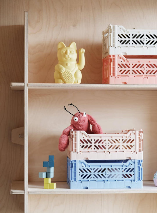 Caisses pliantes Aykasa, superposables pour organiser facilement chaque espace.