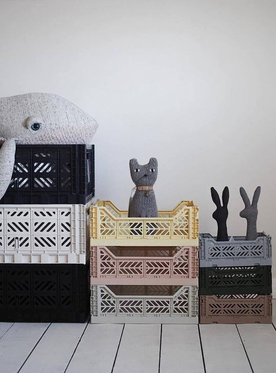 Caisses pliantes Aykasa, solution de rangement pliable idéale pour espaces réduits.