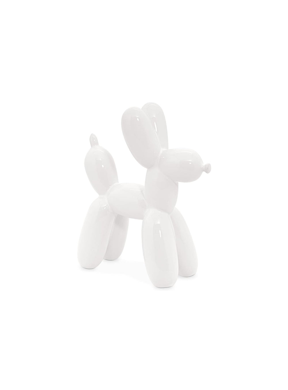 Chien ballon en céramique : touche arty et fun pour salon, bureau ou chambre. Blanc.