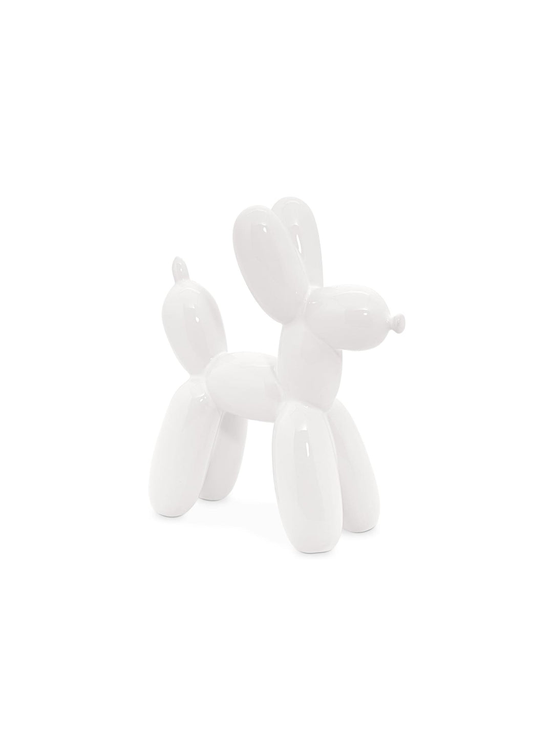 Chien ballon en céramique : touche arty et fun pour salon, bureau ou chambre. Blanc.