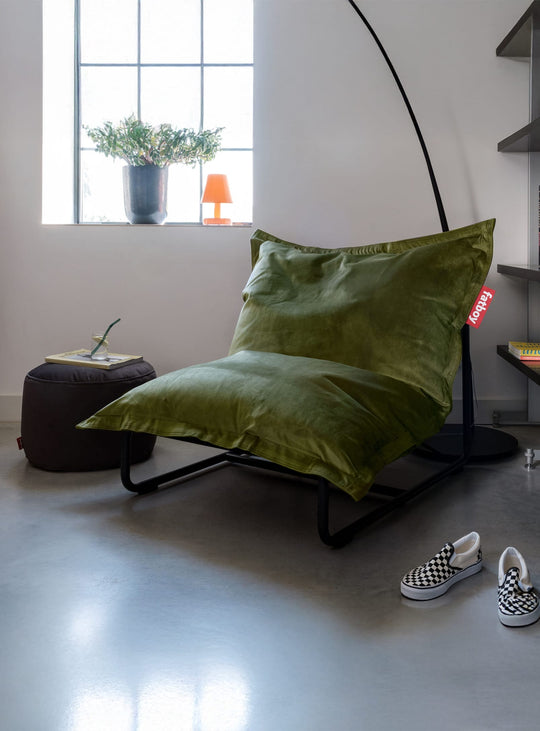 Structure fauteuil Fatboy Beanbase : nouvelle fonction relax pour pouf Original ou Slim. anthracite