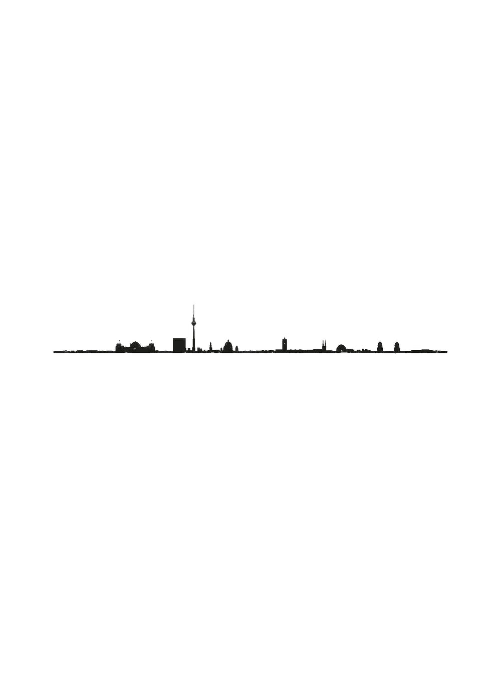 Décoration murale Berlin par The Line : une skyline minimaliste capturant l’essence de la capitale allemande avec élégance.