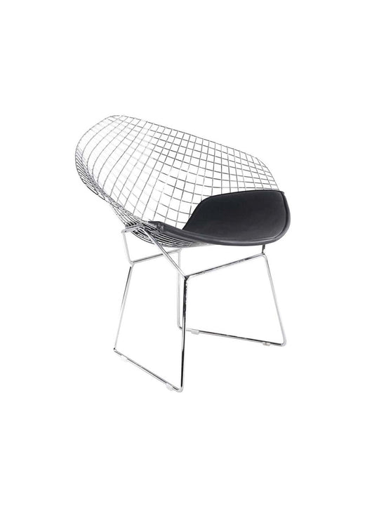 Craquez pour la chaise lounge Bertoia Diamond, une œuvre d’art fonctionnelle au style unique. noir