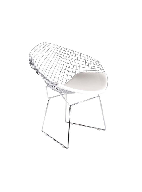 La chaise lounge Bertoia Diamond allie design iconique, confort raffiné et élégance intemporelle. blanc