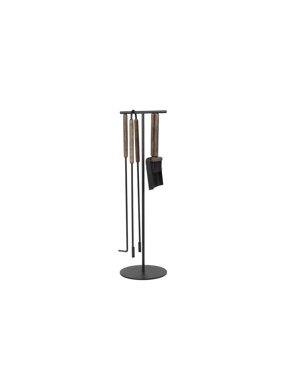 Ensemble d’outils de cheminée Blomus Ashi, accessoires modernes pour foyer stylé. noir