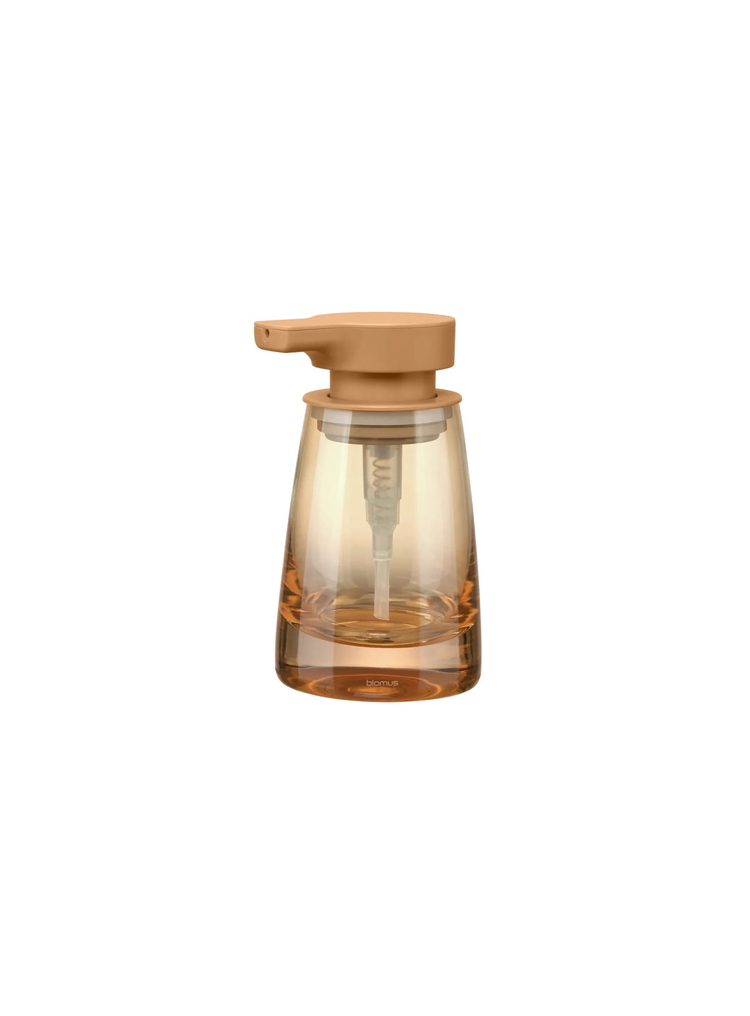 Distributeur de savon Ava de Blomus : verre soufflé bouche, lignes douces et contenance pratique de 250 ml. sable