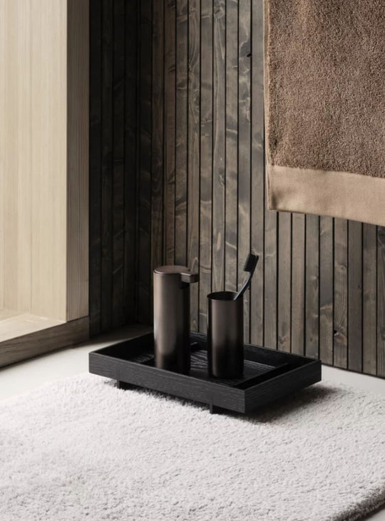 Gobelet pour brosses à dents Blomus Modo, rangement élégant pour lavabo. métal brulé