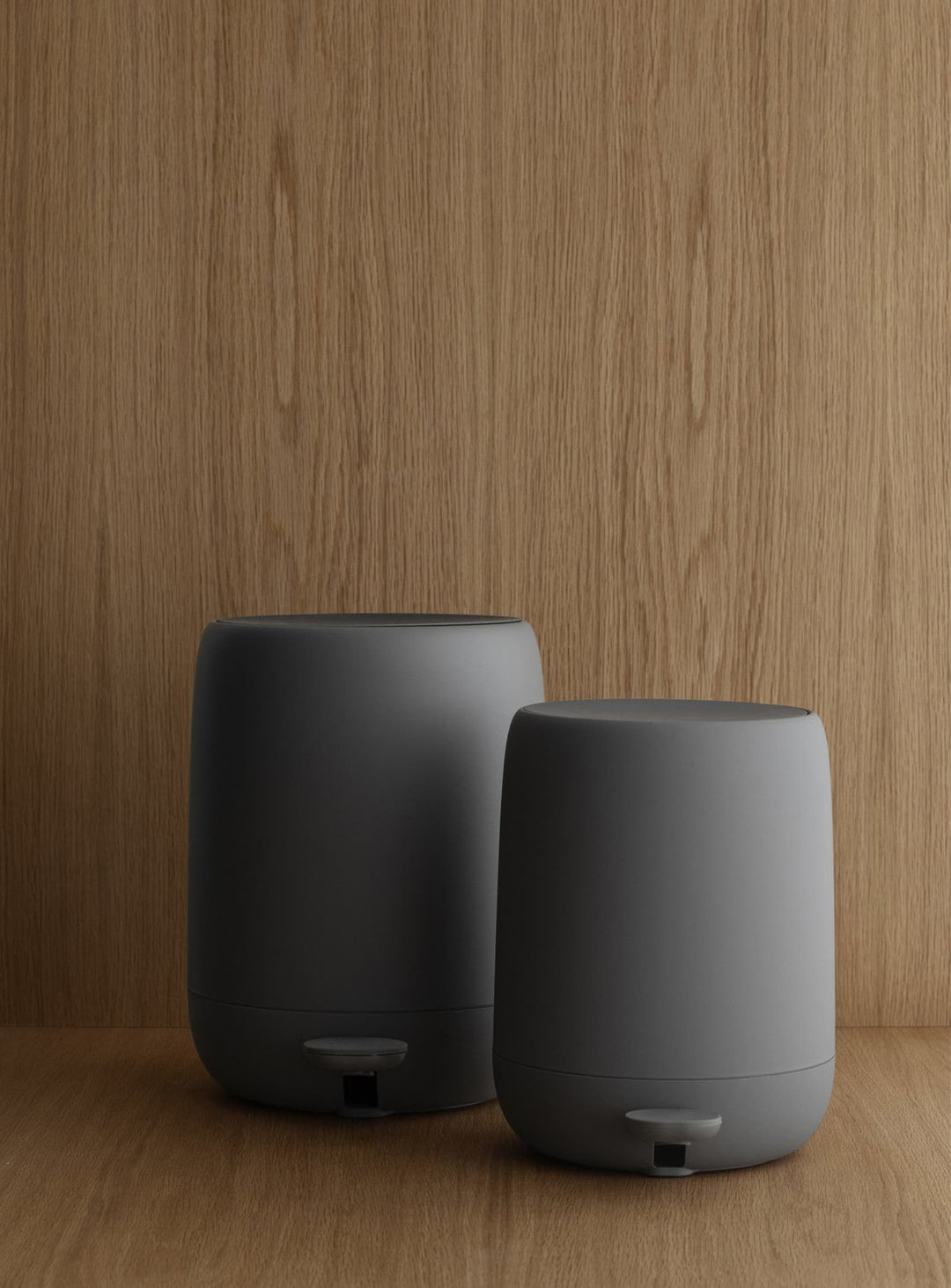 SONO de blomus : une poubelle à pédale sobre et bien pensée. Charbon.