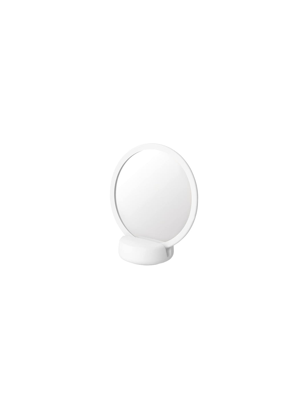 Blomus SONO : miroir beauté compact avec base stable et finition mate. Blanc.