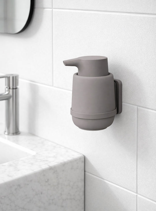 Sono de Blomus, accroche mural pour distributeur de savon. Taupe