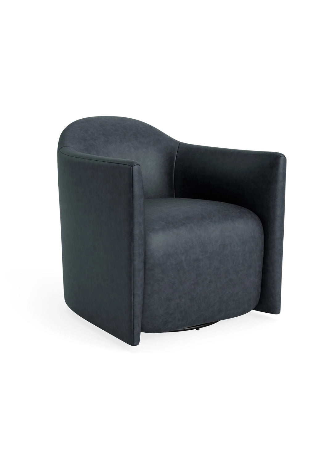 Fauteuil Blu Dot About Face, confort premium et rotation à 360°. ink leather