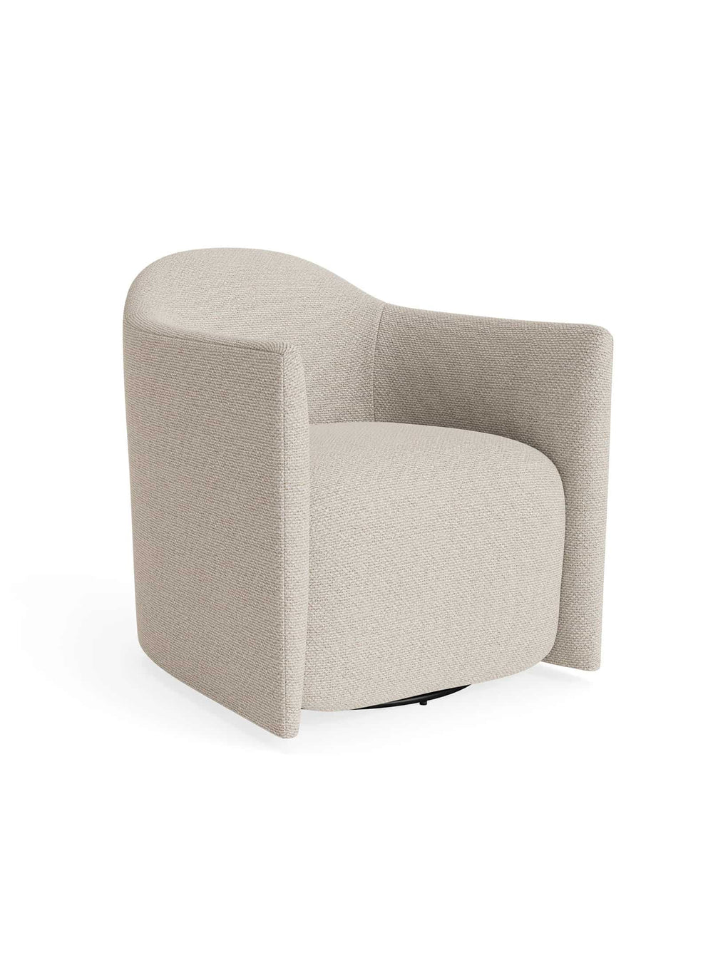 Fauteuil Blu Dot About Face, silhouette sculpturale et confort enveloppant. sandford linen