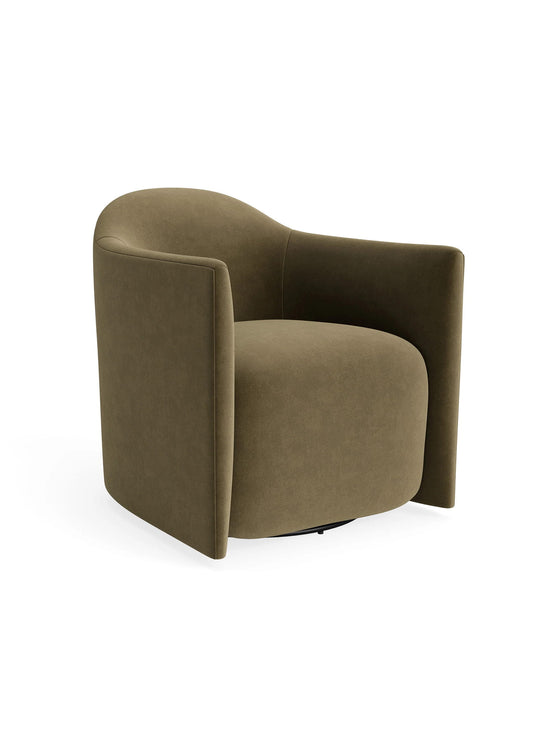 Fauteuil Blu Dot About Face, design raffiné et assise moelleuse. moss velvet