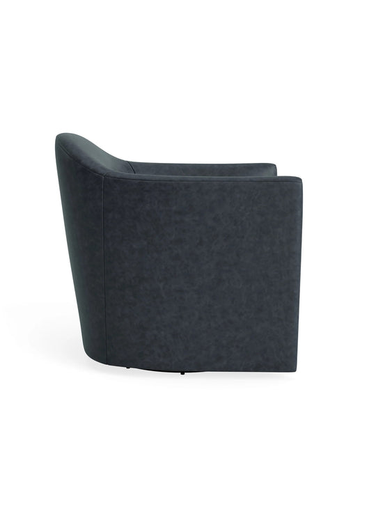 Fauteuil Blu Dot About Face, fauteuil élégant pour salon contemporain. ink leather