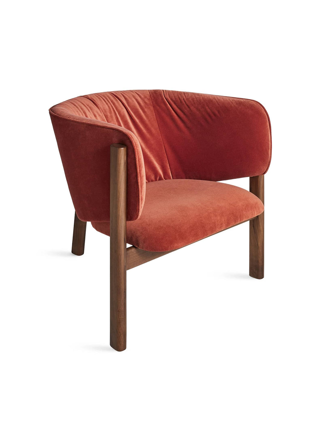 Fauteuil All In Blu Dot : fauteuil contemporain, bois et tissu haut de gamme. tomato velvet