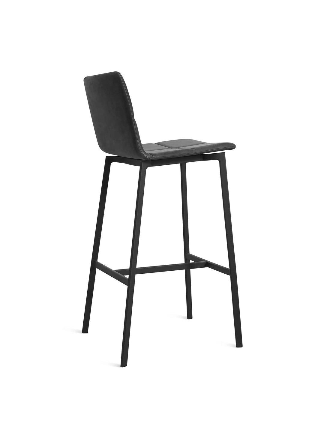 Tabouret de bar Between Us Blu Dot : tabouret moderne, lignes fines et épurées. ink leather