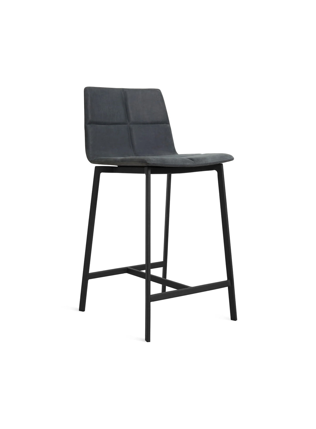 Tabouret de comptoir Between Us Blu Dot : tabouret design, idéal pour cuisine ou bar. ink leather