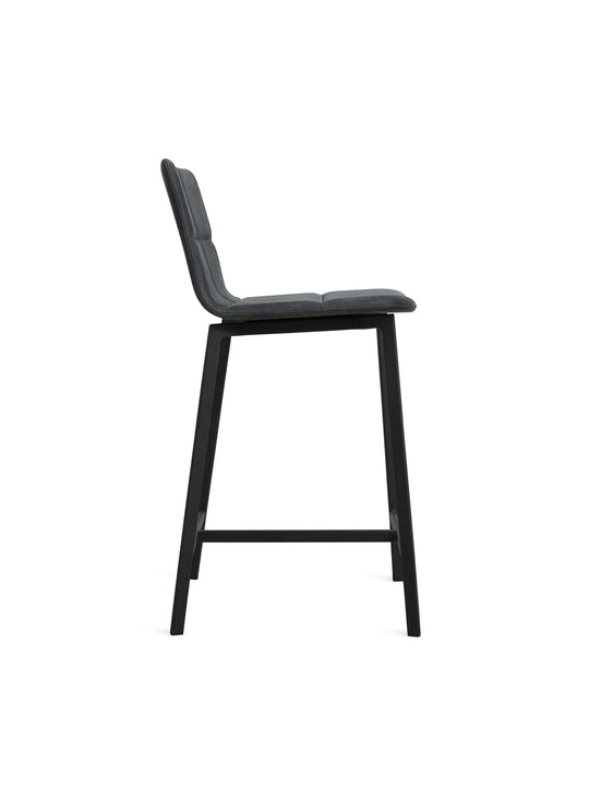 Tabouret de comptoir Between Us Blu Dot : tabouret moderne, lignes épurées et élégantes. ink leather