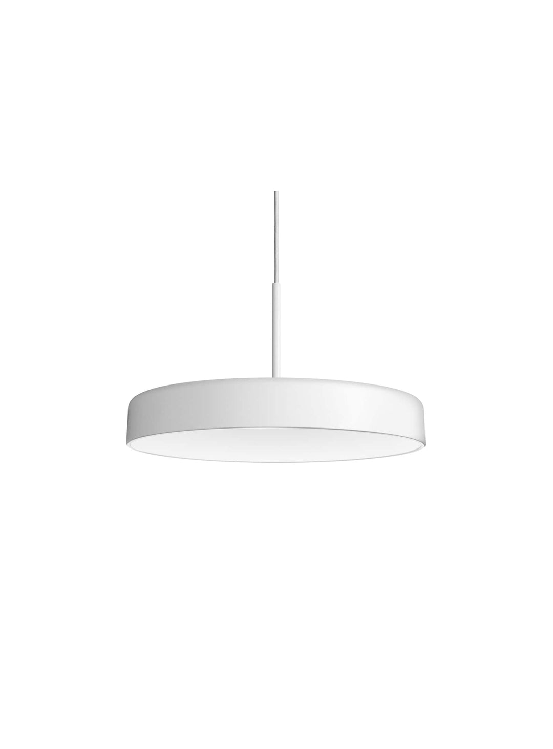 Blu Dot Bobber : suspension LED dimmable au look industriel chic. Blanc.