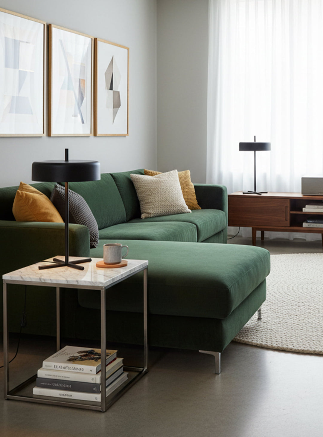 Lampe design Bobber Blu Dot : lumière douce, proportions équilibrées et finition soignée. Noir.