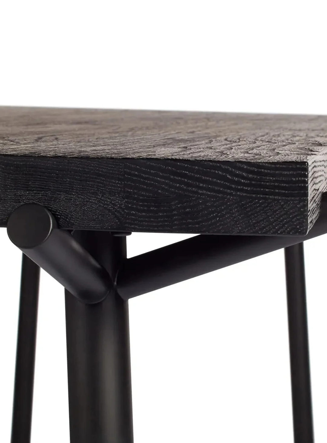 Table à manger Blu Dot Branch : un mobilier durable en bois massif et acier laqué. chene noir