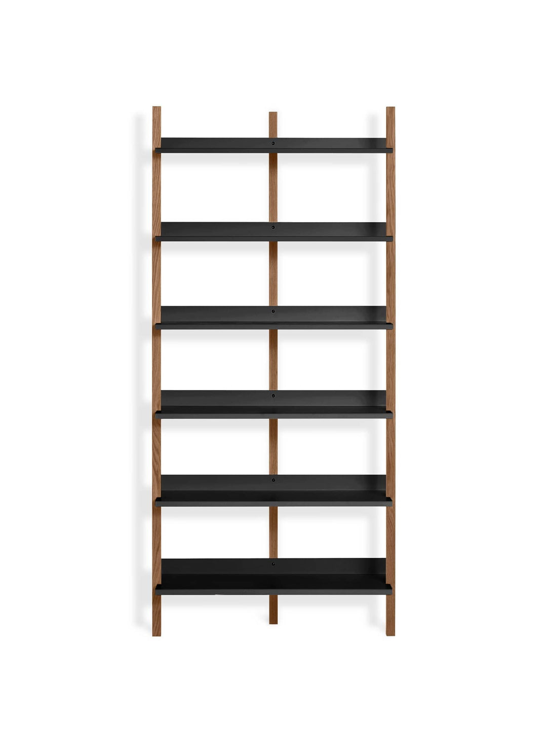 Bibliothèque Browser, modularité et équilibre entre bois et métal. noir