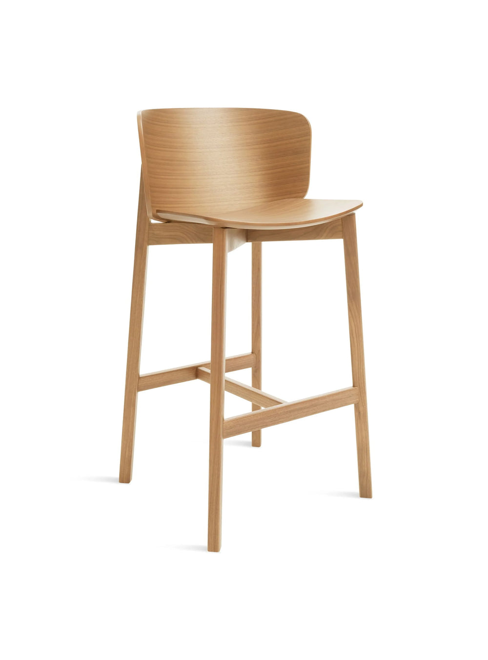 Tabouret de bar Buddy Blu Dot : tabouret design, bois massif et confort. chene blanc