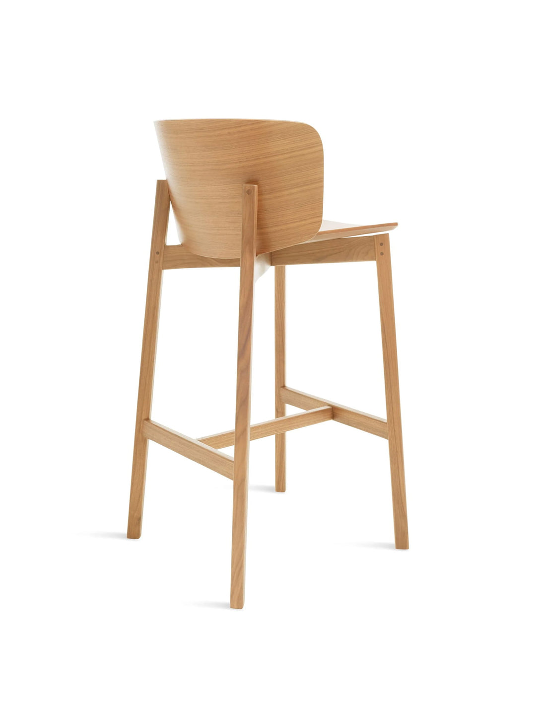 Tabouret de bar Buddy Blu Dot : tabouret contemporain, bois et lignes douces. chene blanc