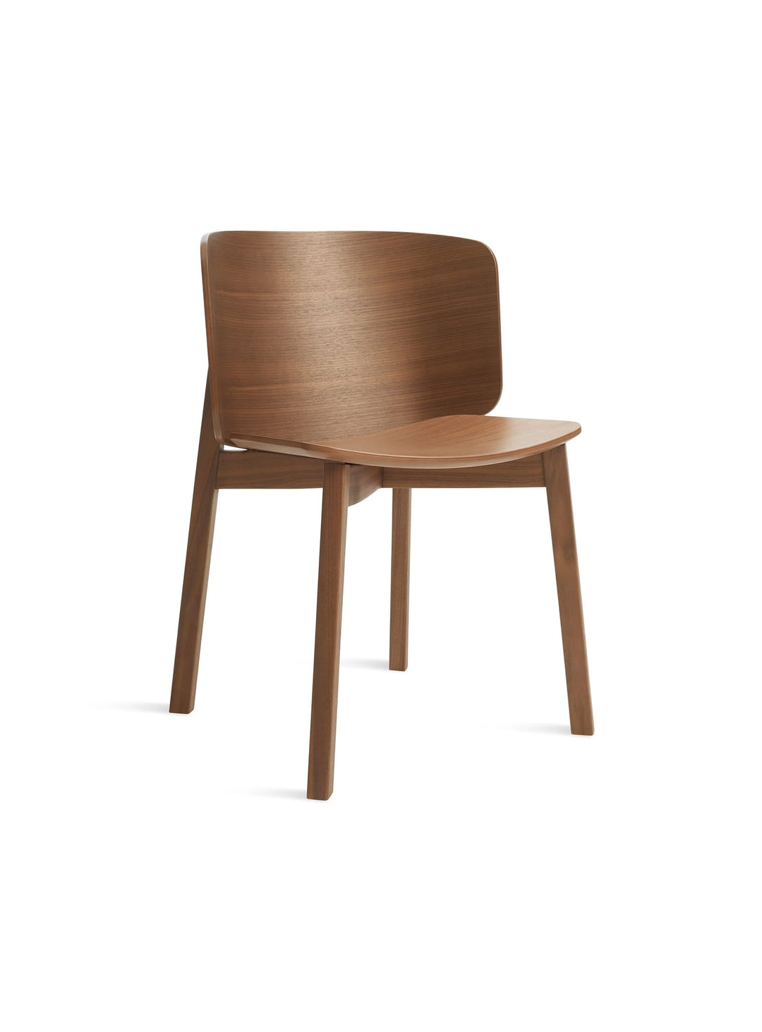 Chaise Buddy Blu Dot : chaise moderne, structure bois intégrale. noyer