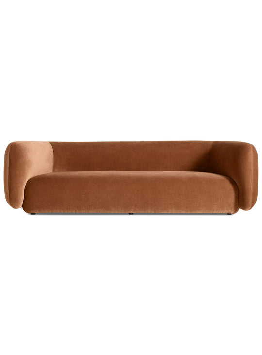Blu Dot Bustle : sofa sculptural et élégant, parfait pour les intérieurs raffinés. cuivre