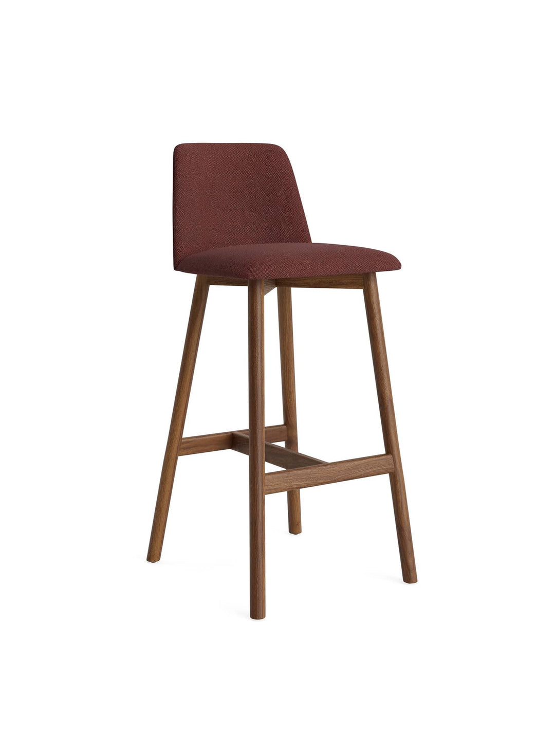 Tabouret de bar Chip Blu Dot : confort premium avec repose-pieds intégré. camp tomato
