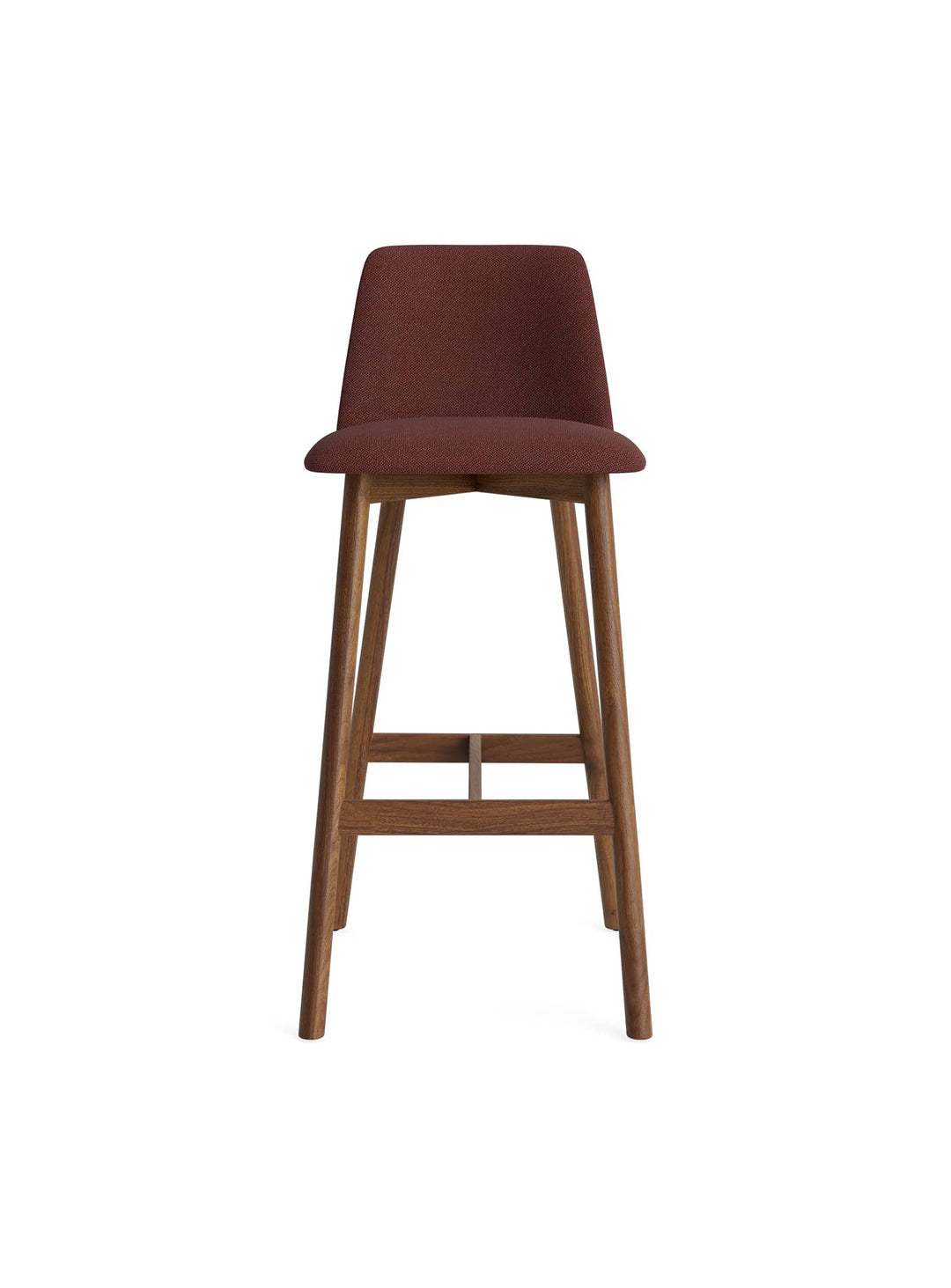 Tabouret de bar Chip Blu Dot : assise ergonomique avec dossier compact. camp tomato