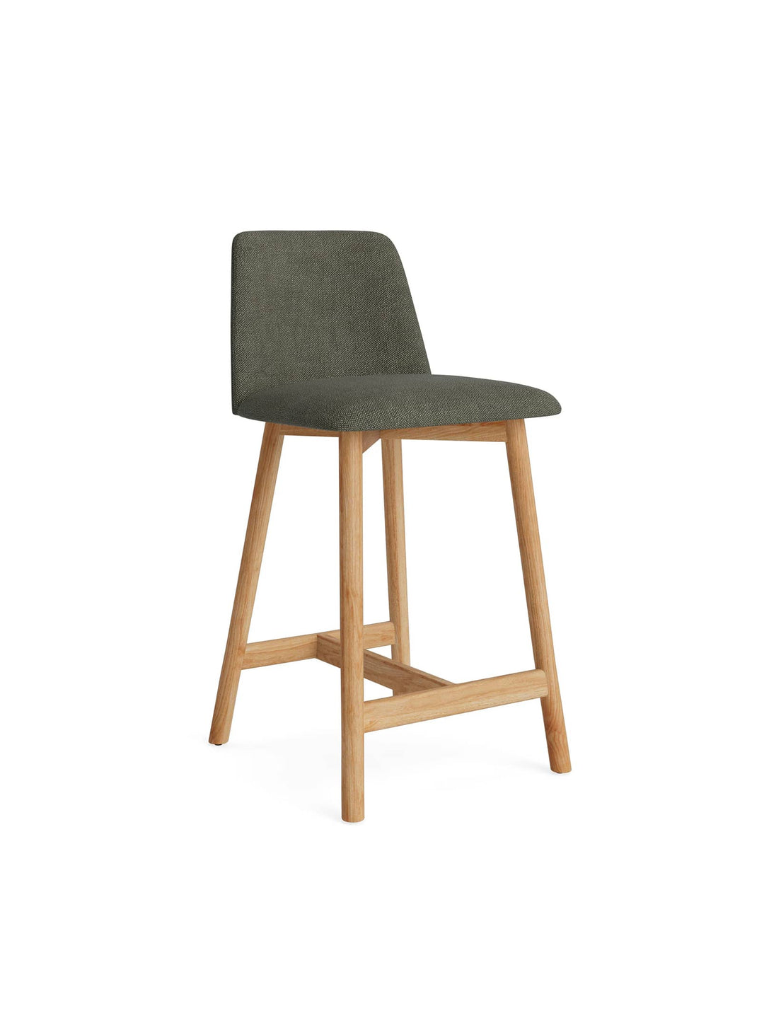 Tabouret de comptoir Chip Blu Dot : assise confortable avec repose-pieds. camp olive