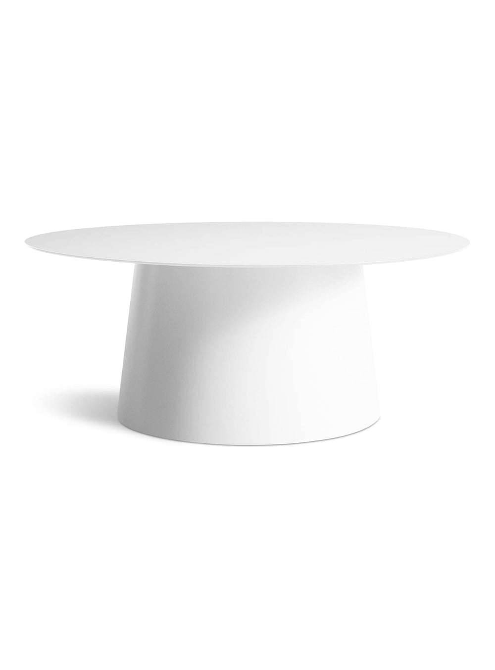 Table à café Circula Blu Dot : aluminium léger, stable et design épuré. Blanc.