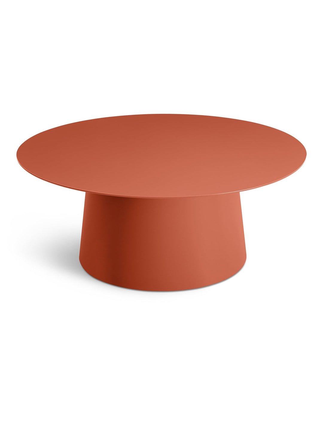 Table à café Circula Blu Dot : pieds réglables et look moderne. Rouge.