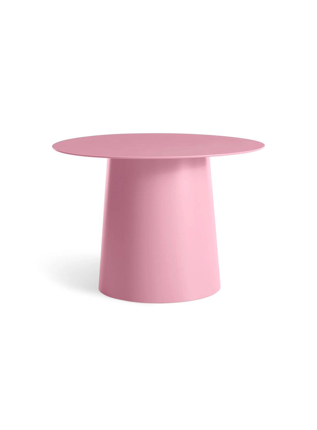 Table d'appoint ronde Circula Blu Dot, un design contemporain pour l'intérieur et l'extérieur. bubblegum