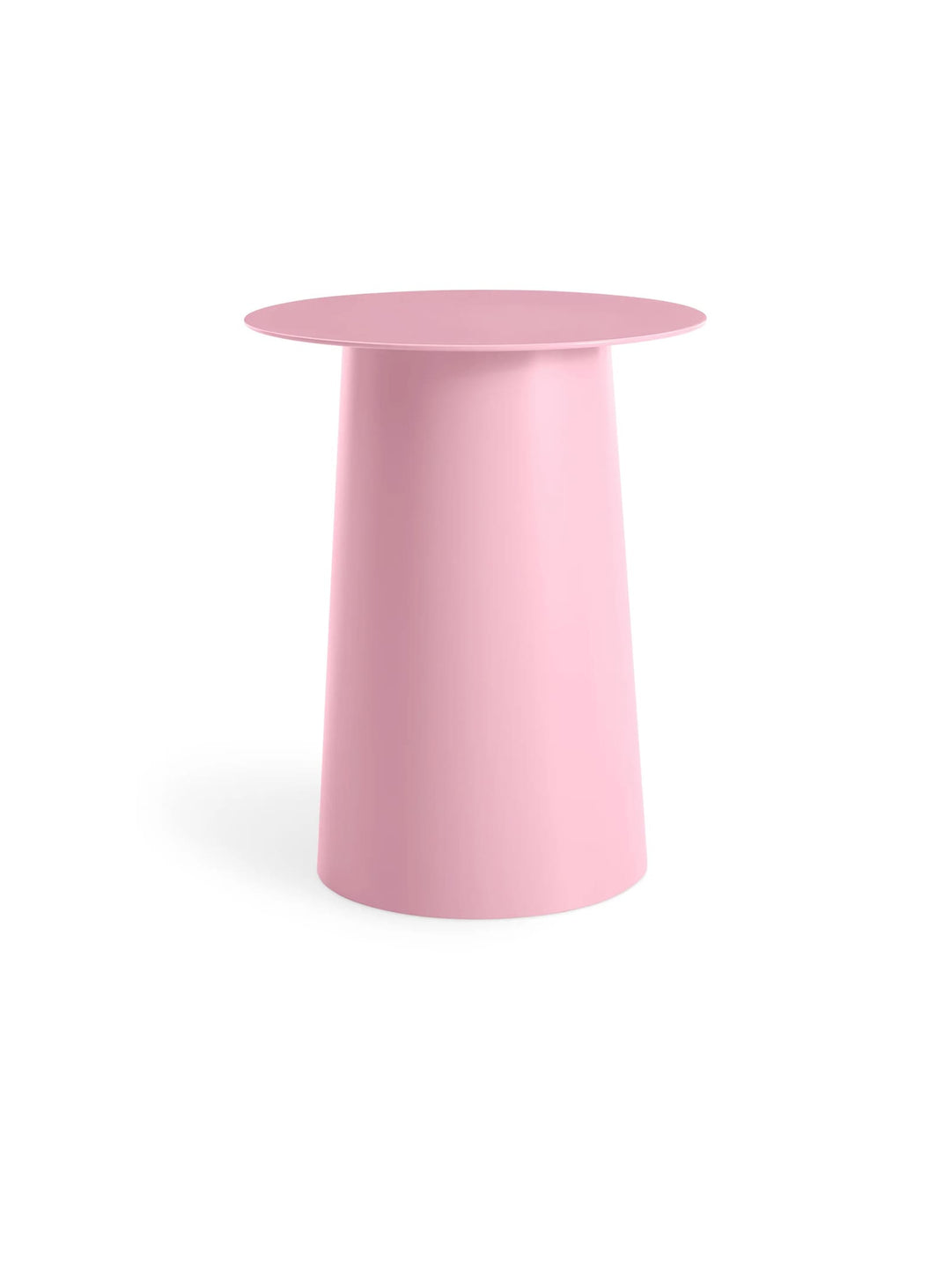 Table d'appoint ronde Circula Blu Dot en aluminium thermolaqué, légère et résistante. bubblegum