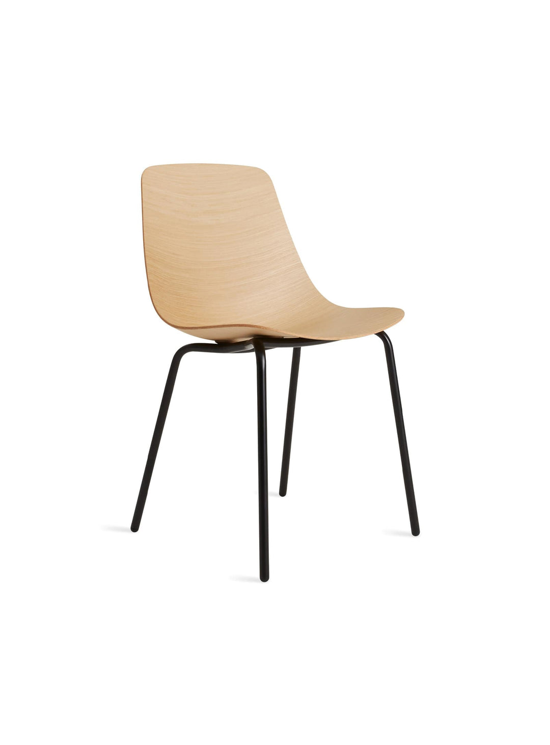 Blu Dot Clean Cut : chaise sculptée, épurée et certifiée BIFMA. Chêne blanc.