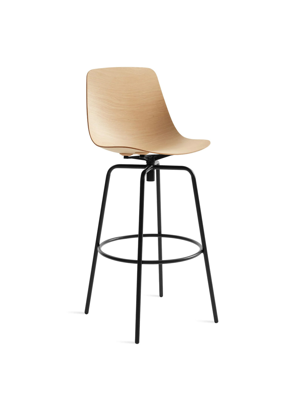 Tabouret de bar Clean Cut Blu Dot : tabouret design, bois cintré et style moderne. chene blanc