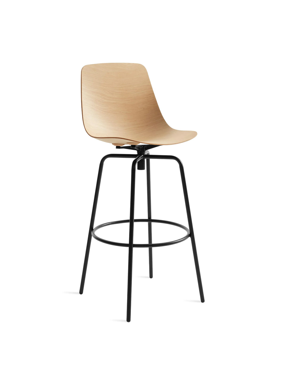 Tabouret de bar Clean Cut Blu Dot : tabouret design, bois cintré et style moderne. chene blanc