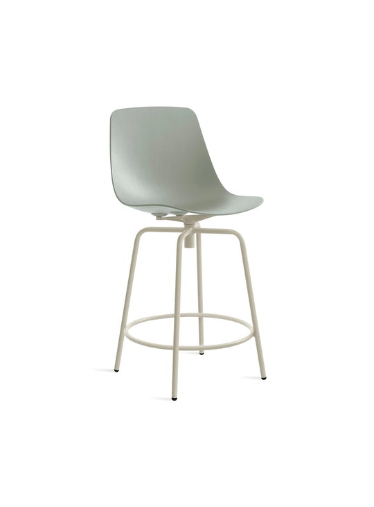 Tabouret de comptoir Clean Cut Blu Dot : tabouret moderne, assise pivotante. grey green