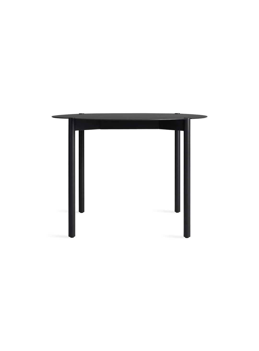 Blu Dot Comeuppance : table ronde en aluminium, entre légèreté et solidité. noir.