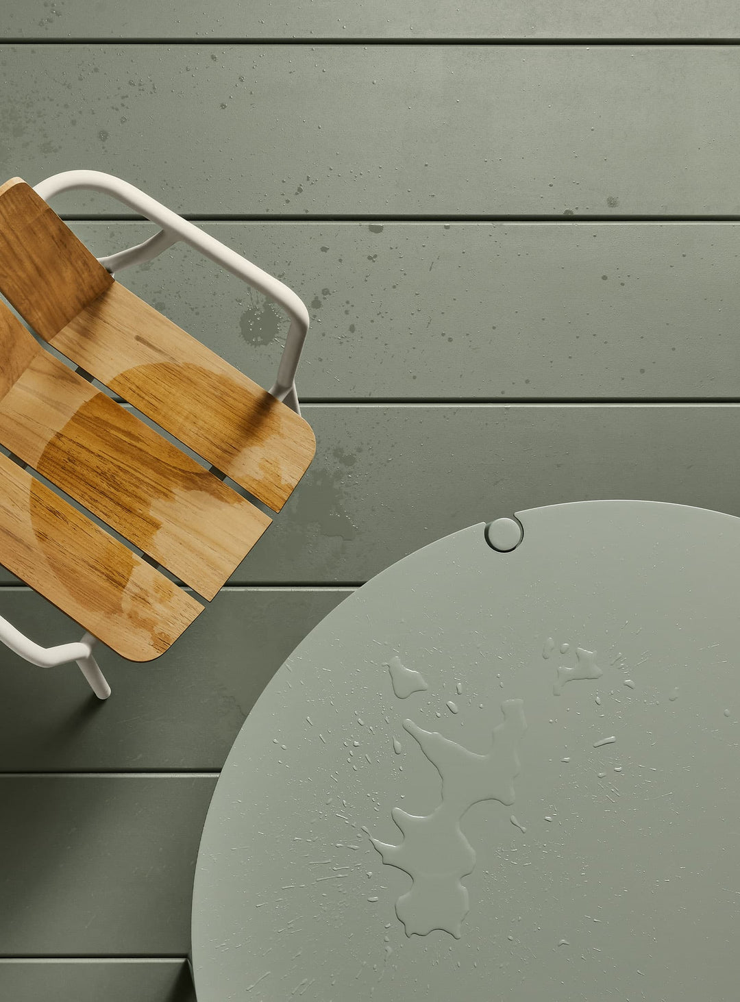 Table ronde Comeuppance : équilibre parfait entre style et fonctionnalité. vert