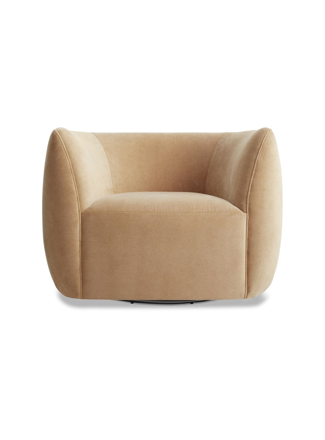 Blu Dot Council : fauteuil design sculptural, accueillant et ultra confortable. Camel.