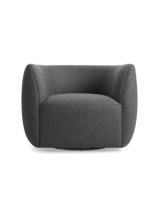 Fauteuil pivotant Council : assise moelleuse, lignes douces, confort absolu. Gris.