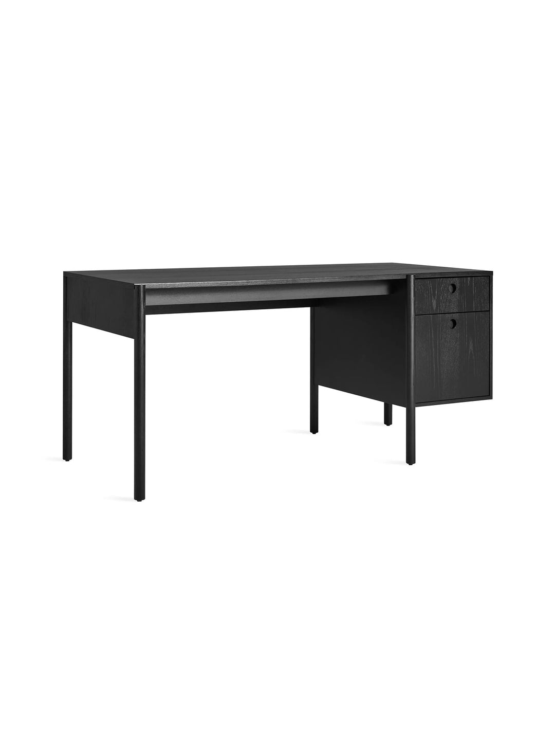 Bureau Blu Dot Cursive, mobilier design pour bureau ou télétravail. frene noir