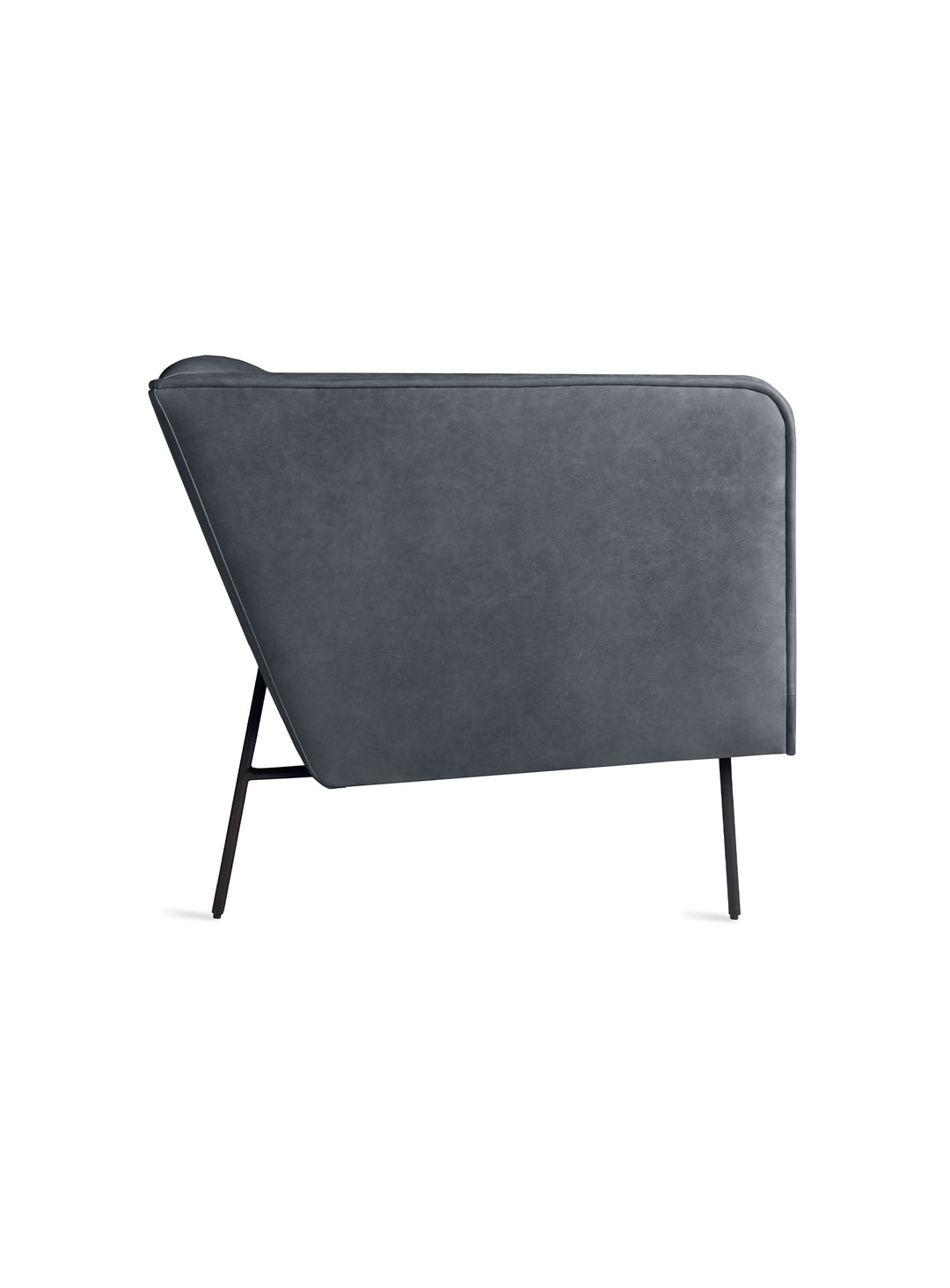 Fauteuil lounge Dandy Blu Dot : allure sophistiquée et confort absolu. cuir gris foncé