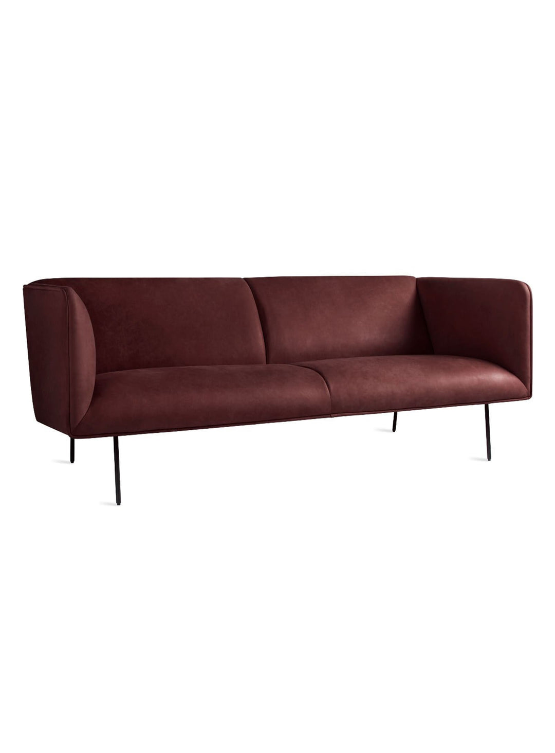 Sofa Dandy Blu Dot : un design structuré pour un confort chic et contemporain. cuir rouge