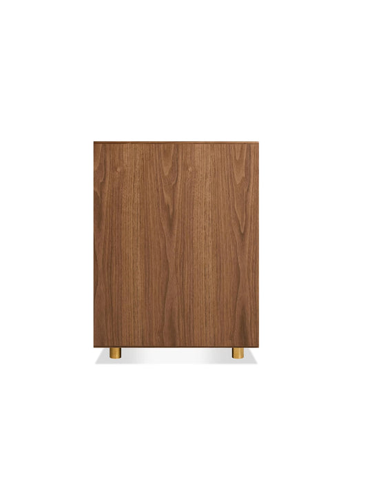 Classeur à tiroirs Dang de Blu Dot, un rangement compact et élégant pour le bureau ou la maison. noyer