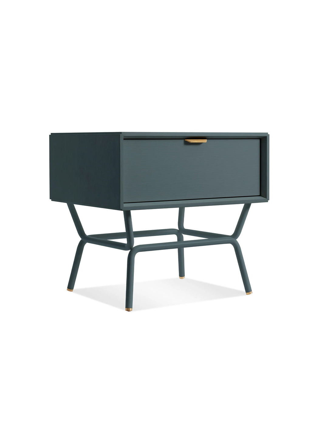 Table de chevet Blu Dot Dang, rangement pratique pour chambre contemporaine. bleu marine